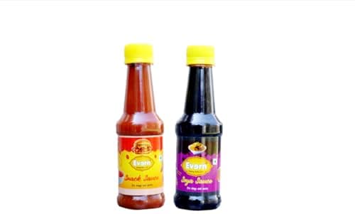Everin Zingy and Zesty No Onion No Garlic Snack Sauce and Soya Sauce Pack of 2, 200g each