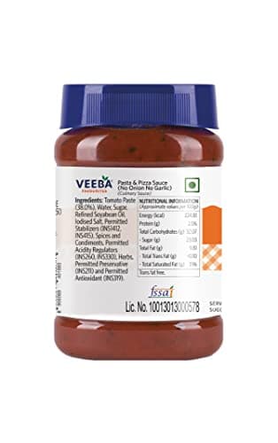 VEEBA Pasta and Pizza Sauce - No Onion No Garlic, 280Gram, Tomato Ketchup - No Onion No Garlic Chef's Special (900Gram) — image 6