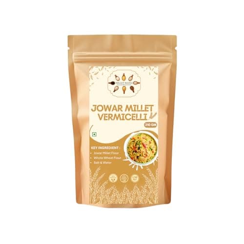 Millet Mania Jowar Millet Vermicelli | Healthy Snacks for Kids & Adults | Guilt-Free Pasta & Noodles Alternative | No Maida, No Preservatives | High-Fiber & Wholesome Meal | 210g (Pack of 1)