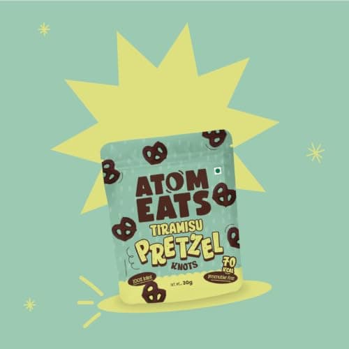 Atom Eats | Tiramisu Pretzels 30g - (Pack of 3) | Coffee & Cocoa Coated Dipped Pretzel Knots | Rich Choco - Perfect Gourmet Snack for Sharing, Parties - Imported Chocolates, Versatile Delight | 100% Baked | Preservative Free — image 4