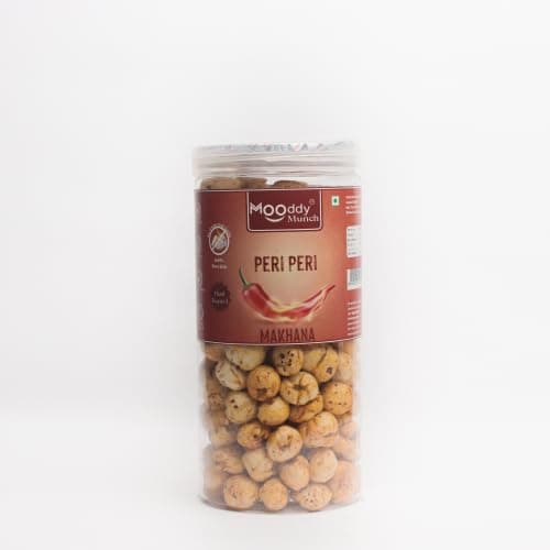 Mooddy Munch Peri Peri Jain Flavour & Roasted Makhana (70g) Indian Snacks, Jain Variety, No Onion No Garlic
