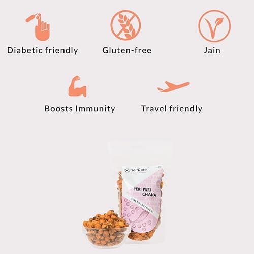 SelfCare By Suman Agarwal Peri Peri Chana Pack of 1 200g | Healthy - Roasted - Gluten free | Snacks - Namkeen - Grocery | Crispy - Chatpata - Tea time Snacking | Travel & Jain Friendly — image 3