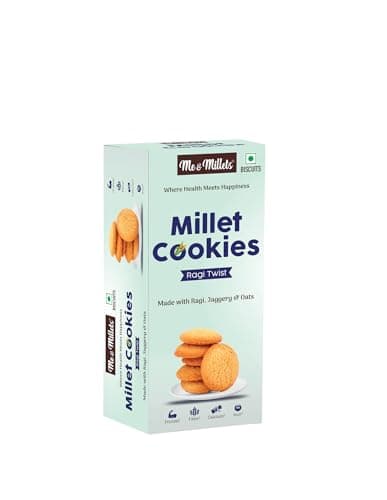 Me & Millets Ragi Twist Cookies 75g x 2 | Millet Biscuits with Jaggery | Rich in Fibre & Protein | Healthy Tea Time Snack | Crunchy Ragi Cookies | Jain Friendly — image 8