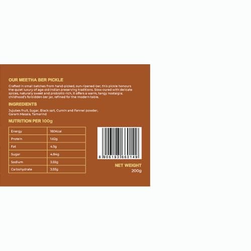 Earth Story Farms Meetha Ber Pickle | No Preservatives | Sweet Jujube Pickle| Premium Ingredients | Testy Kul Pickle | Meetha Ber Ka Achar (200gm) — image 8