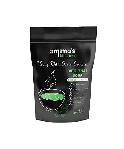 Amima's Kitchen Veg. Thai Jain Soup (No Onion No Garlic) - 100 Grams [Serves 10] | Instant Soup Mix Powder | Ready To Cook | No Artificial Flavour & Colour | Gluten Free | Non GMO | Healthy Soup