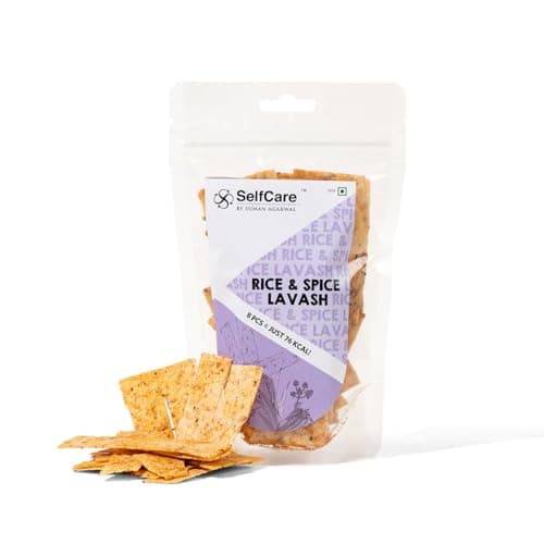 SelfCare By Suman Agarwal Roasted Rice & Spice Lavash - 100g (Pack of 1) | Healthy-Snacks-Namkeen-Grocery | Crispy - Tea time - Eat with Dip | Jain & Travel Friendly - Vegan | No Added Preservatives