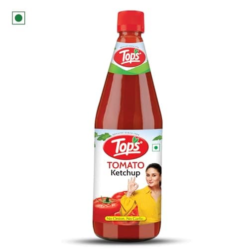 TOPS Tomato Ketchup No Onion No Garlic - 1 Kg Glass Bottle | Made with the goodness of juicy hand-picked Tomatoes | No Added Colour & Flavour — image 4