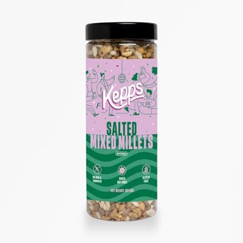 KEPPS Salted Millet Mix | Jain-Friendly Protein Snack | Gluten-Free, High Fiber & Plant Protein | Never Fried, Low-Calorie | Guilt-Free Crunchy Munchies – 100g