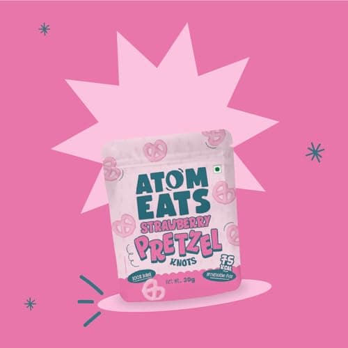 Atom Eats | Strawberry Pretzels 30g | Pack of 1 | Mini Pretzel Knots | Luxurious Strawberry Flavoured , Elegant Swirls - Perfect Gourmet Snack for Coffee, Wine, and Desserts - Imported Gift Quality | 100% Baked | Preservative Free — image 4