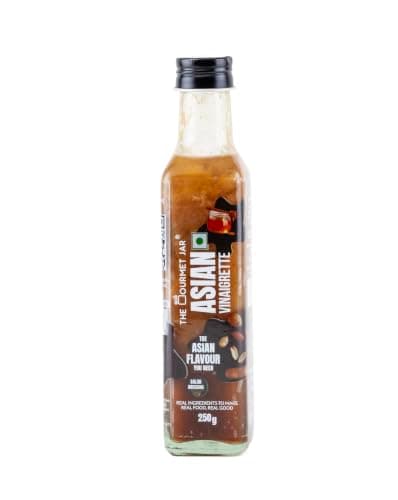 The Gourmet Jar Asian Vinaigrette 250g| 100% Natural, No Preservatives, No Artificial Colors, No Artificial Flavouring agent | No Trans-Fat| Gluten- Free| No Emulsifiers| Healthy Salad Dressing| Diet Friendly| Made with Cold Compressed Peanut oil & Real Soy Sauce| Pack of 1