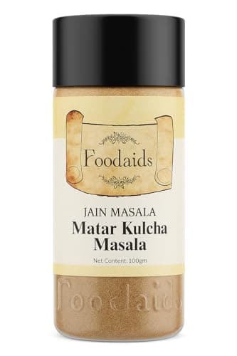 Foodaids Matar Kulcha Jain Masala (100 GM)- No Onion, No Garlic | Make Your Food Delicious |Kulcha Masala Powder