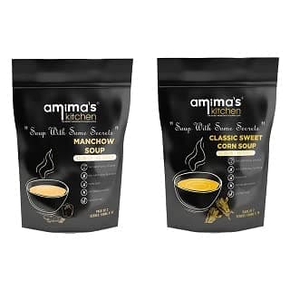 Amima's Kitchen Combo Of Manchow + Classic Sweet Corn Jain Soup (No Onion No Garlic) - 100 Grams (Pack of 2) | Instant Soup Mix Powder | Ready To Cook | No Artificial Flavour & Colour | Gluten Free | Non GMO | Healthy Soup