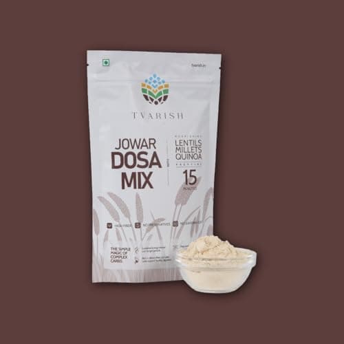 Tvarish Instant Jowar Dosa Mixes (2 * 200g) | Millet, Lentil & Quinoa based | Gluten Free | No Maida, No Preservatives, No Rice, No Baking Soda | Healthy South Indian Breakfast — image 4