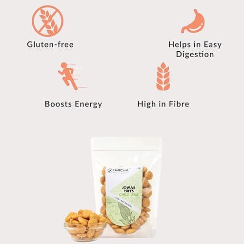SelfCare By Suman Agarwal Jowar Puff - Chilli Lime - 75g (Pack of 1) | Roasted | No Added Artificial Flavors or Preservatives | Savoury - Snacks - Namkeen - Grocery | Vegan - Jain - Travel Friendly | — image 3