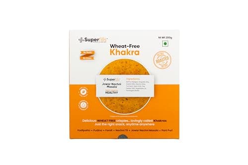 Superfills Wheat-Free (Gluten Free) Khakra Farali Diet Snack High in Protein & Fiber Ready to Eat Roasted Snack Gujarati Handmade No Garlic & No Onion Chai Time Snack (Khakhra-farali_200gm, Pack of 2) — image 2