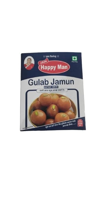 JAIN HAPPY MAN Gulab Jamun Dessert Mix, Pure Veg, Delicious Indian Dessert and Mithai, 200g
