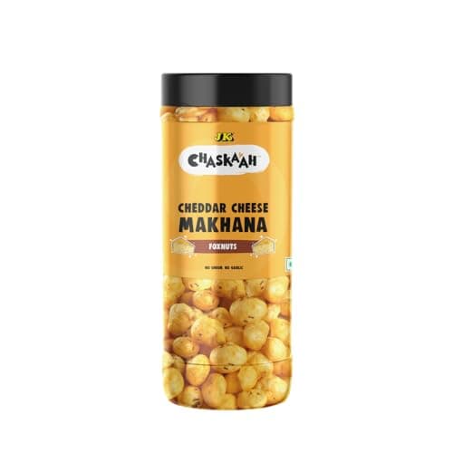 Chaskaah Cheddar Cheese Makhana,70g by JK (Foxnuts, Phool Makhana)| Dry Roasted| Rich in Calcium| Low Cholestrol|High Fibre| Jain