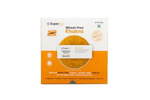 Superfills Wheat-Free (Gluten Free) Khakra Farali Diet Snack High in Protein & Fiber Ready to Eat Roasted Snack Gujarati Handmade No Garlic & No Onion Chai Time Snack (Khakhra-farali_200gm, Pack of 2) — image 3