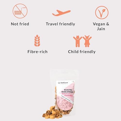 SelfCare By Suman Agarwal Roasted Bhakarwadi - Masala Pinwheels Pack of 1 200g | Vegan - Oil free - Healthy | Snacks - Namkeen - Grocery | Crispy - Chatpata - Tea time Snacking | Travel Friendly — image 3