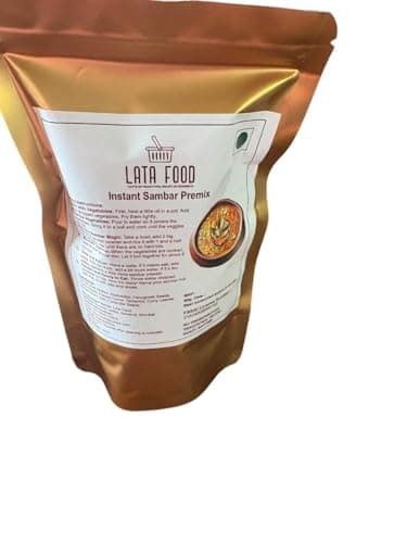 Lata Foods Instant Sambar Mix | Ready-To-Make | No Onion No Garlic | No Preservatives | Gluten-Free | 250g