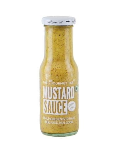 The Gourmet Jar Mustard Sauce 210g | 100% Natural, No Preservatives, No Artificial Colors, No Artificial Flavouring agent | No Refined Sugar| Gluten- free| Strong & Smooth |Perfect for sandwiches, burgers & hot dogs| Pack of 1
