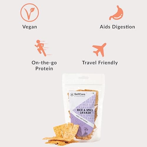 SelfCare By Suman Agarwal Roasted Rice & Spice Lavash - 100g (Pack of 1) | Healthy-Snacks-Namkeen-Grocery | Crispy - Tea time - Eat with Dip | Jain & Travel Friendly - Vegan | No Added Preservatives — image 3
