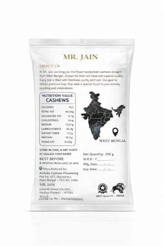 Mr. Jain Premium Cashew Nuts, Handpicked Whole Cashews, Natural Pure Roasted Fresh, Crunchy Taste (500) — image 5