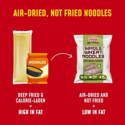 MasterChow Zero maida noodles | whole wheat noodles | 21 Grams of protein | No Preservatives and MSG (Pack of 1) — image 6