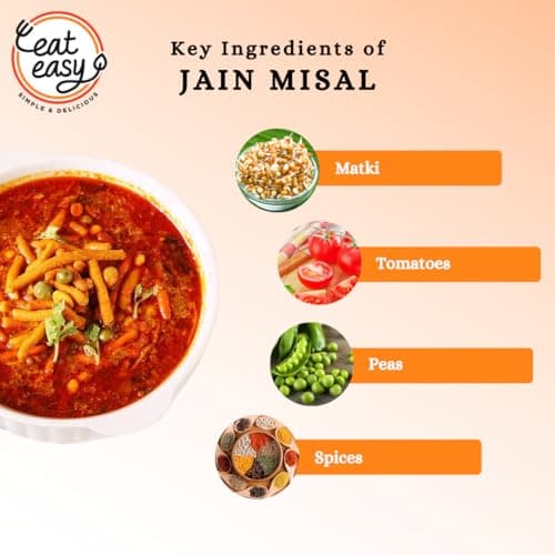 Eat Easy Ready To Eat Jain Misal, 90gm of 1 Pack, Instant Food, Indian Meal, Travel Food, No Preservatives, No Added Artificial Colours & Flavours, Just Add Water and Cook (Pack of 4) — image 5