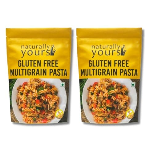 Naturally Yours Gluten Free Multigrain Pasta | Corn, Amaranth, Bengal Gram, Jowar & Rice | No Maida, Preservative Free, Vegan, No Onion No Garlic, Jain Friendly | High Fiber & Protein | 200g Pack of 2