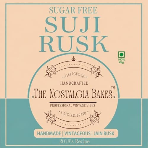 The Nostalgia Bakes Sugar-Free Suji Rusk – Handmade Semolina Toast for Tea Time – Crispy & Crunchy Jain Rusk with 2018's Original Recipe – Healthy Breakfast Snack – No Added Sugar — image 5