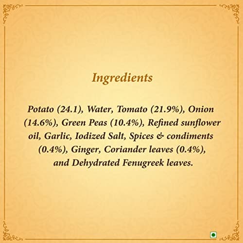 Kitchens of India Aloo Matar, ITC Ready to Eat Indian Food, Just Heat and Eat, Microwavable, 285g — image 7