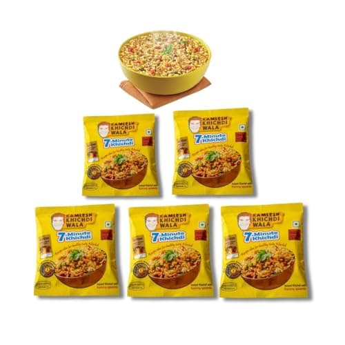 Classic Masala Khichdi– Pack of 5 | Ready to Cook | Includes Khichdi Premix & Kammy Spicemix | 100% Natural | 9-Month Shelf Life | Cooks in 7 Minutes | No Added Preservatives or Added Colors