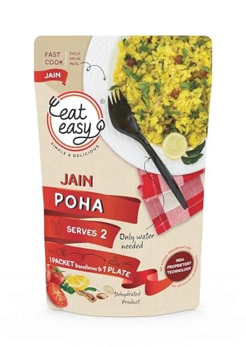 Eat Easy Ready To Eat (Pack of 4) Jain Poha, 100gm of 1 Pack, Instant Food, Indian Meal, Travel Food, No Preservatives, No Added Artificial Colours & Flavours, Just Add Water and Cook — image 2