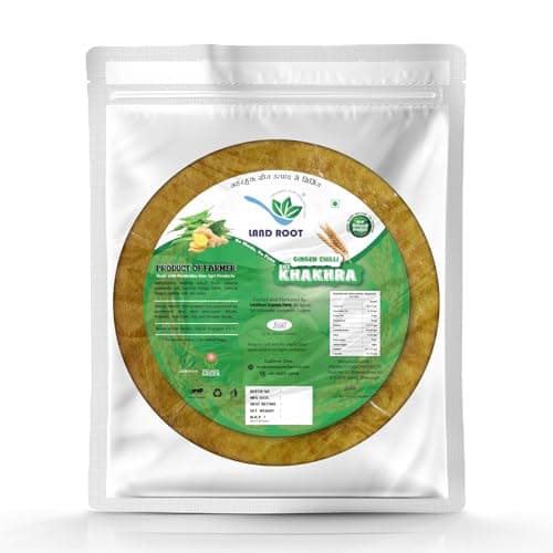 Land Root Organic Assorted Khakhra Pack | 3 Varieties (Methi, Jeera, Ginger Chilli) | Zero Maida | Vegan & Jain Friendly | High Fiber Healthy Snack | 180g x 3 Packs — image 2