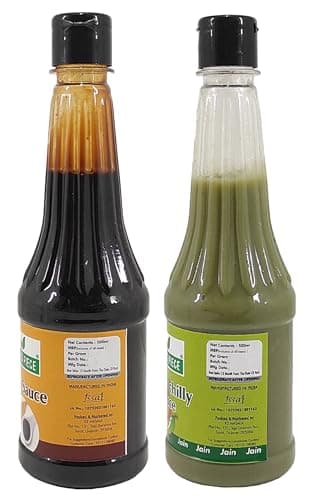 Green Piece Jain Sauce WIth No Onion/Garlic Soya sauce & Green Chilli Sauce(Pack of 2) Sauce (1000 ml) — image 2