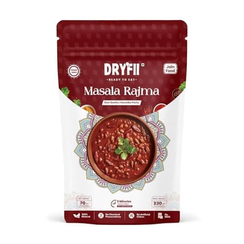 Dryfii Ready-to-Eat Instant Jain Masala Rajma| Pure Veg | Freeze Dried | No Onion, No Garlic | Rehydrated Weight 230 g