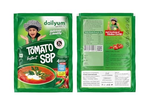 Dailyum Instant Soup Combo of 5 | No Onion No Garlic | Manchow Soup 50g | SweetCorn Soup 50g | Tomato Soup 50g | Green Veg. Soup 50g | Crispy Fried Noodles 200g| Jain — image 4