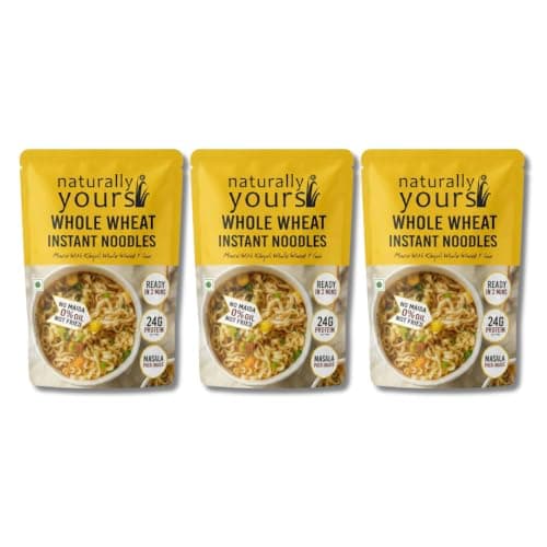 Naturally Yours Khapli Atta Whole Wheat Instant Noodles 175g | High Protein & Fiber | 100% Maida-Free | Healthy Meal | Non-Fried | No Onion No Garlic Jain-Friendly | Pack of 3