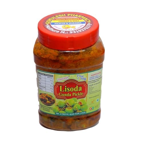GOKULESH Lisoda Gunda pickle 500gm without Onion/Garlic pickle| (Gunda pickle) | Home Made Dry and Less Oil Pickle Made With Love No Artificial Colors Added| pack of 500gm — image 3