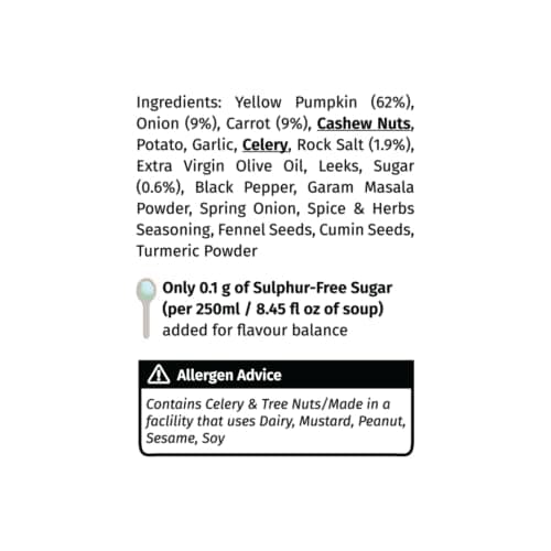 Simplify Foods Curried Pumpkin Instant Soup | Pack of 2 Single-Serve Sachets (Each Makes ~125 ml) | Made with 62% Real Pumpkin | Just Add Hot Water | Travel-Friendly | Clean Label | 0% Additives or Preservatives — image 3