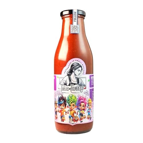 The True Tomato No Onion No Garlic Ketchup | Homemade And Made To Order | 100% Natural | 80% Fresh Tomatoes |No Chemicals, No Added Colors, No Oils, No Preservatives & Thickeners (550 Gram, No Onion Garlic Ketchup) — image 7