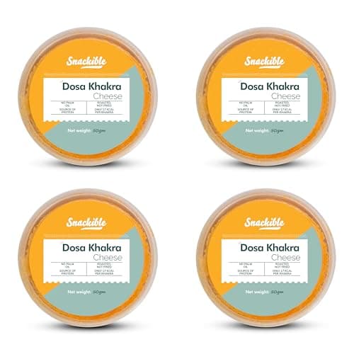 Snackible MU(N) CH BETTER Better Cheese Dosa Khakra-50 G (Pack Of 4)