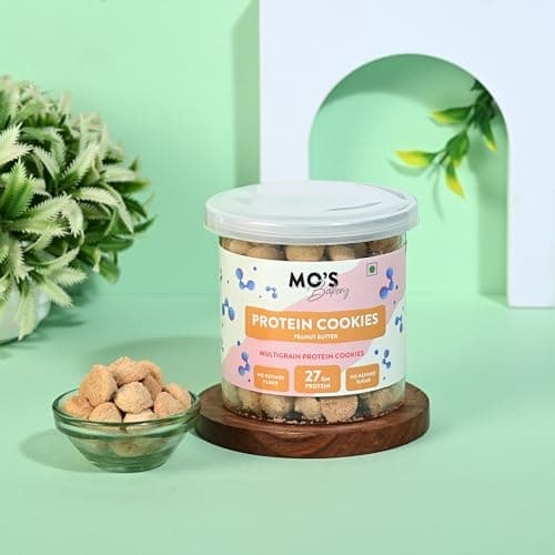 Mo’s Peanut Butter Protein Cookies – 150g | 27 G protein per 100g serve | Mini Cookies | Multigrain, Plant-Based Snack with Ragi, Oats, Barley & Jaggery | No Palm Oil, No Maida, No Refined Sugar — image 4