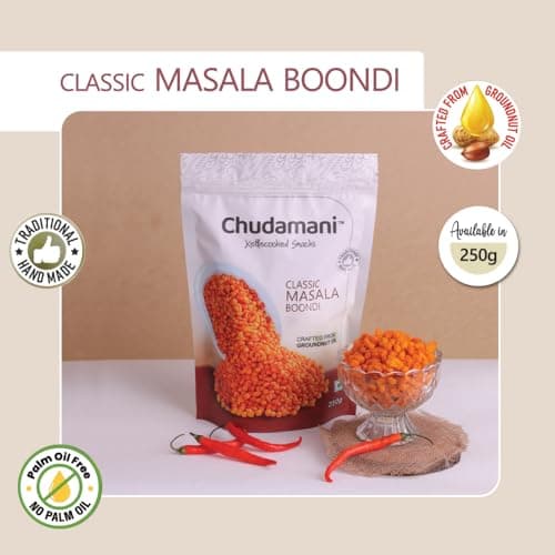Chudamani Classic Masala Boondi For Raita, Kettlecooked Snacks, Traditional Handmade, Spicy Masala Boondi With Crunch, Rajasthani Boondi - 250gm — image 4