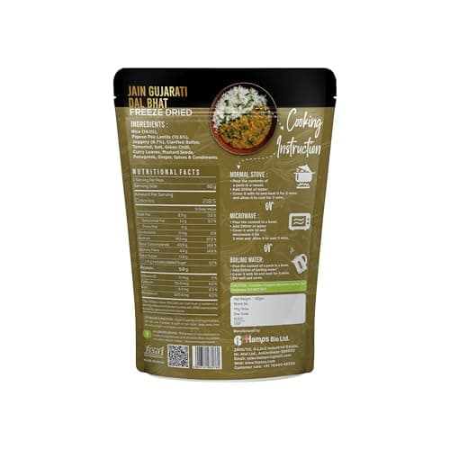 FzyEzy Freeze-Dried Jain Gujarati Dal Bhat | Authentic Jain Gujarati Culinary Experience | Traditional Satvik Ready-to-Eat Indian Meal | Gluten-Free & Preservative-Free | Nourishing, Quick-Prep Comfort Cuisine | 60g Pack — image 2