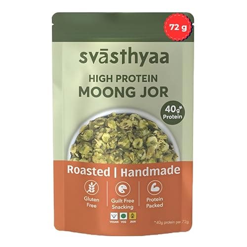 Svasthyaa High Protein Moong Jor | Roasted Moong Dal Namkeen Snack | Healthy Vegetarian Dal Snack | Gluten Free, Vegan & Jain | Breakfast, Travel & Kids | 220g — image 8
