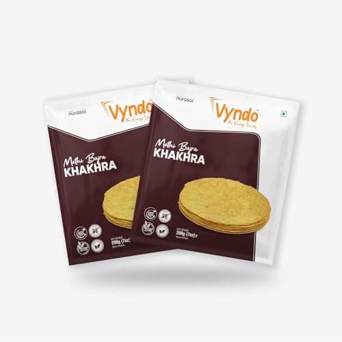 Vyndo Sattu Khakhra Pack of 2 (200g Each) | Millet-Based Gujarati Dry Snacks | High Protein & Fiber | Gluten-Free, No Palm Oil | Healthy Protein-Rich Snack for Kids & Adults. — image 7