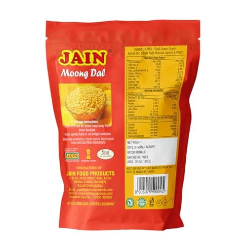 JAIN Moong Dal, Size - 500g, Zipper Packing, Super-Crunchy Moong Lentil Namkeen with Crisp Texture, Protein-Rich, Low-Oil, Ready-to-Eat Snack — image 2