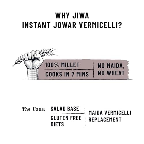 Jiwa Instant Jowar Vermicelli | 200 G | Cooks in 7 Minutes | Ready to Cook | 100% Millet | No Maida, No Atta | Gluten Free — image 5